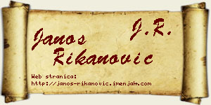Janoš Rikanović vizit kartica